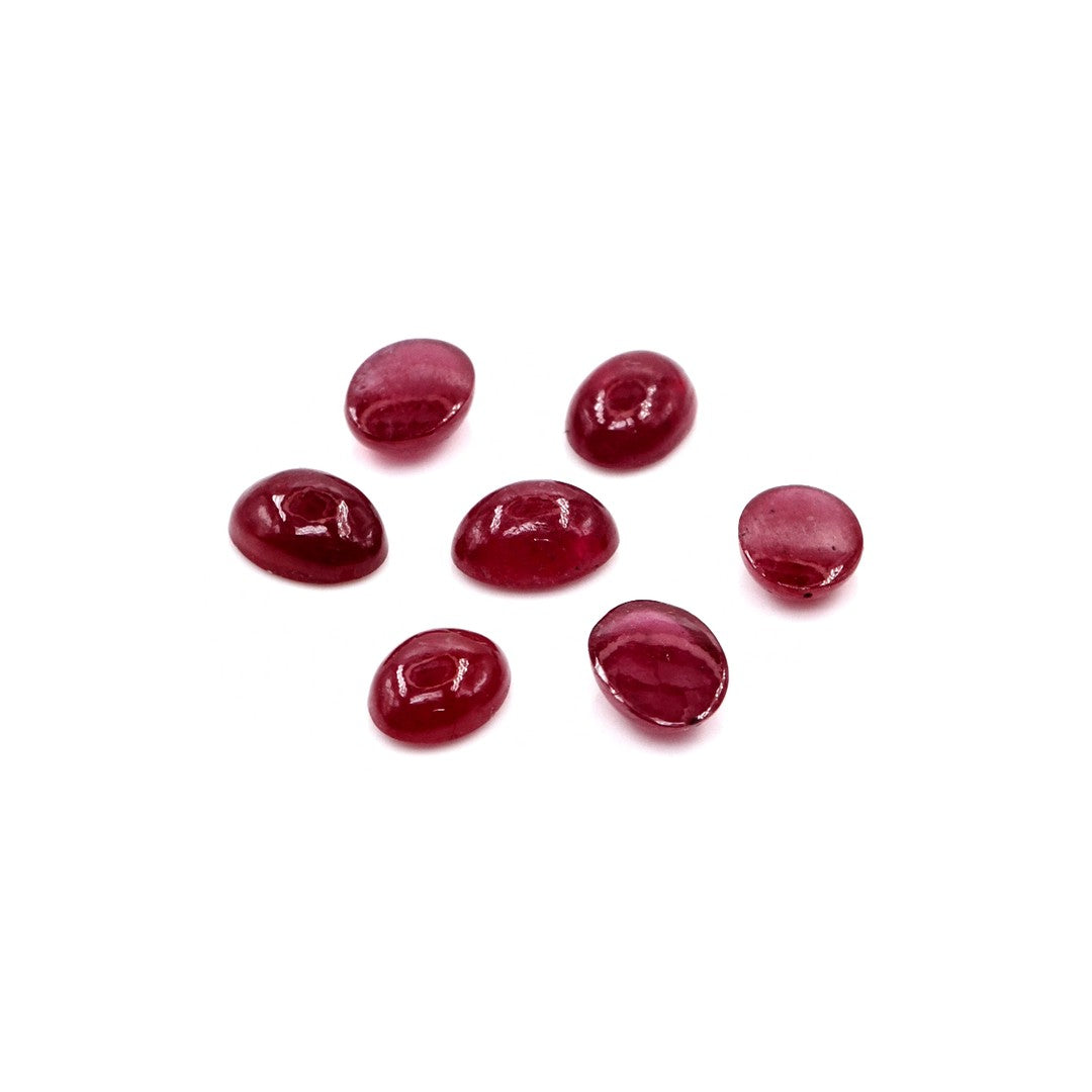 Natural Bangkok Ruby Calibrated Cabochon Ovals | 5x7mm & 6x8mm