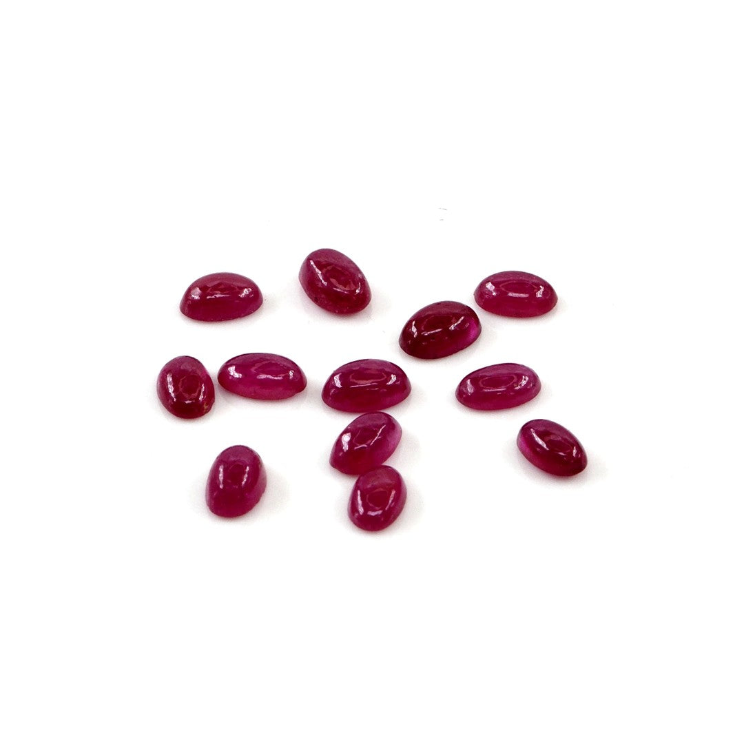 Natural Bangkok Ruby Calibrated Cabochon Ovals | 3x5mm & 4x6mm