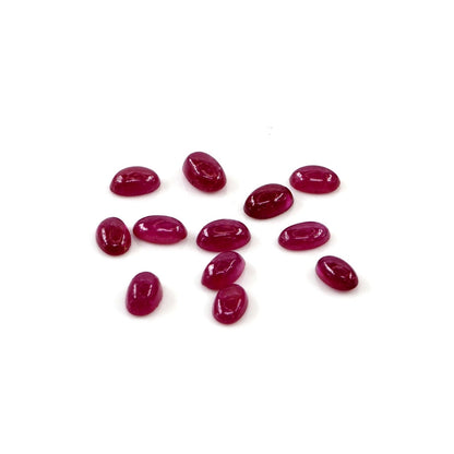Natural Bangkok Ruby Calibrated Cabochon Ovals | 3x5mm & 4x6mm