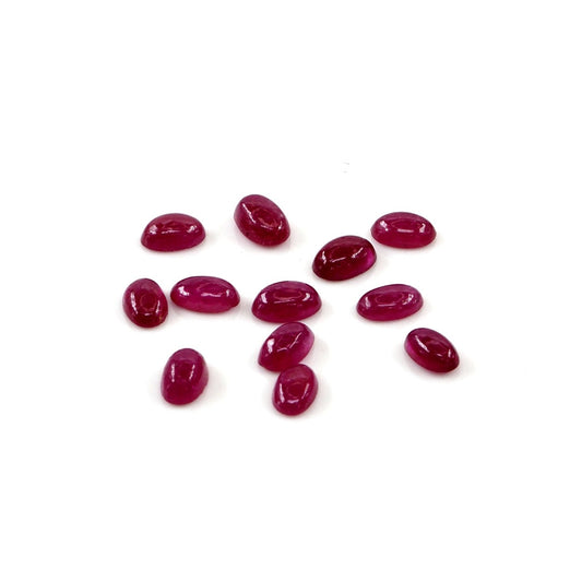 Natural Bangkok Ruby Calibrated Cabochon Ovals | 3x5mm & 4x6mm