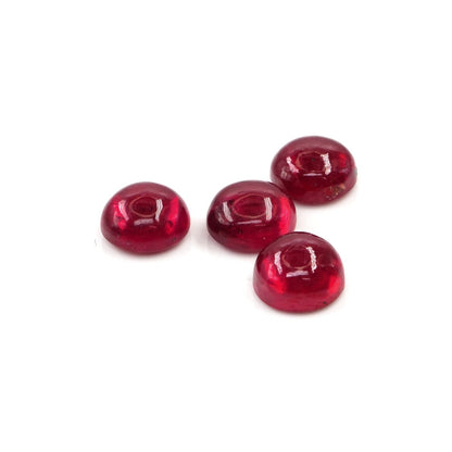 Natural Bangkok Ruby Calibrated Cabochon Rounds | 7mm & 8mm