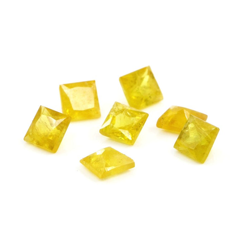 Natural Untreated Yellow Sapphire Calibrated Squares | 3mm & 3.5mm