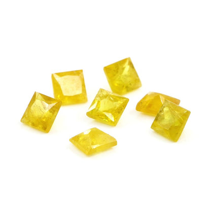 Natural Untreated Yellow Sapphire Calibrated Squares | 3mm & 3.5mm
