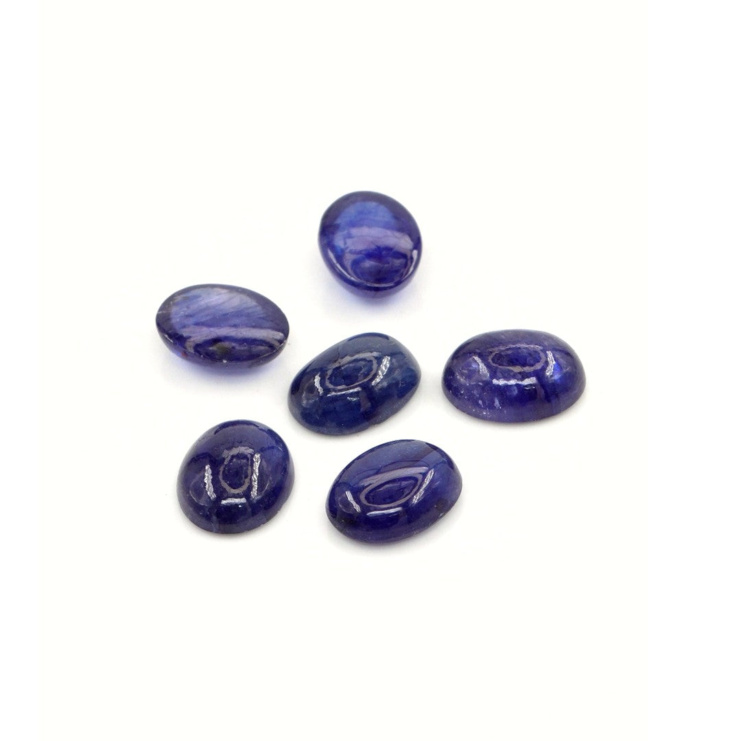 Natural Bangkok Blue Sapphire Calibrated Cabochon Ovals | 7x9mm & 8x10mm