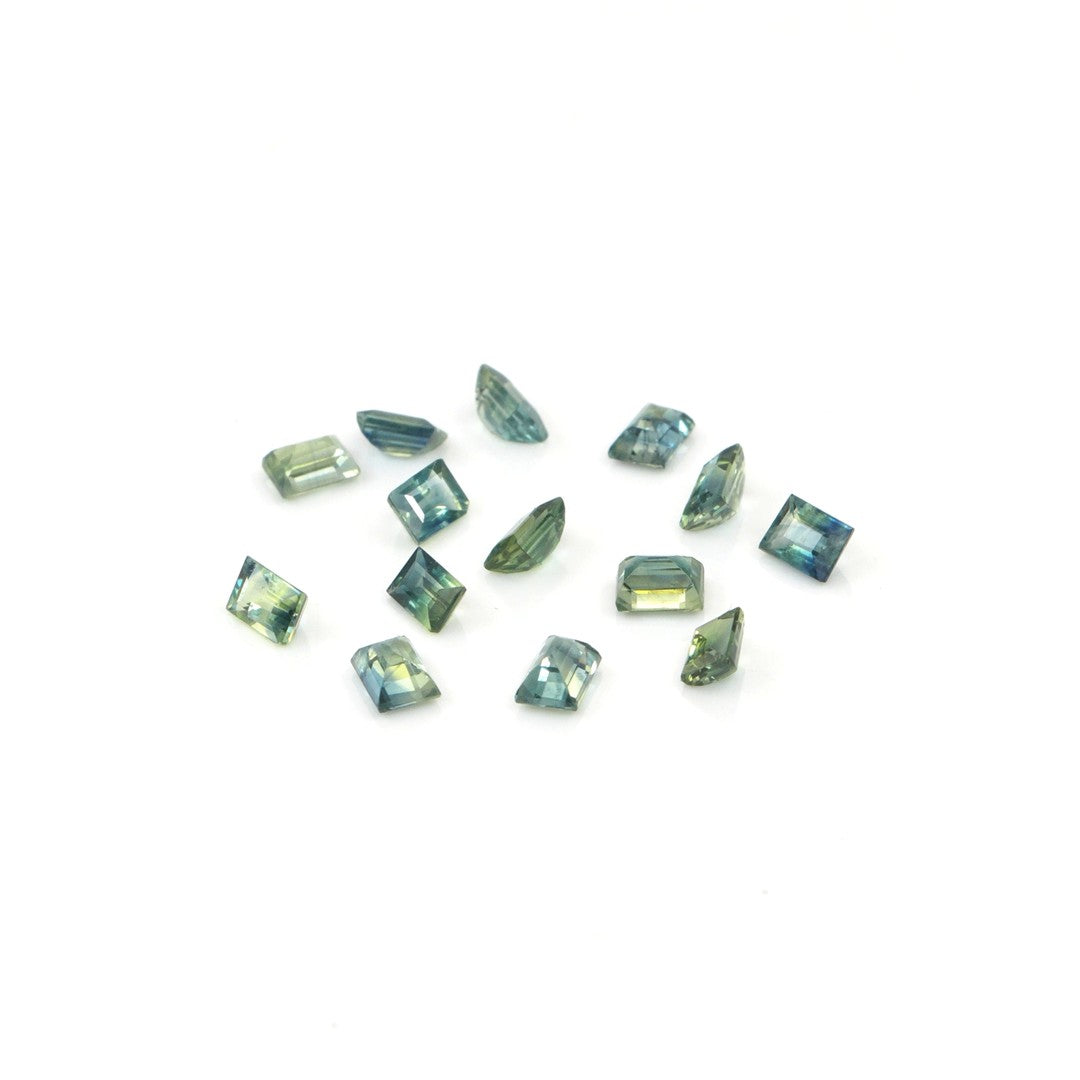 Natural Untreated Teal Sapphire Calibrated Baguettes | 2.5x5mm & 2x4mm