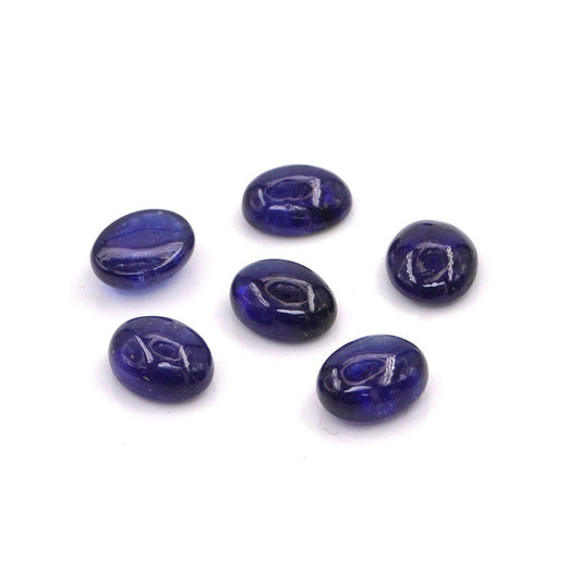 Natural Bangkok Blue Sapphire Calibrated Cabochon Ovals | 5x7mm & 6x8mm