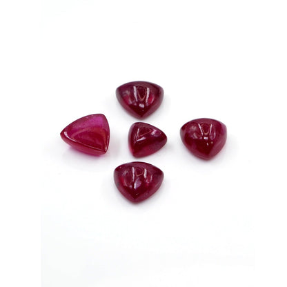 Natural Bangkok Ruby Calibrated Cabochon Trillions | 11mm