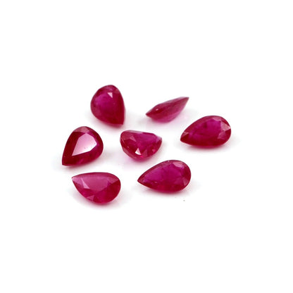 Natural Untreated Mozambique Ruby Calibrated Pears | 3x5mm & 4x6mm