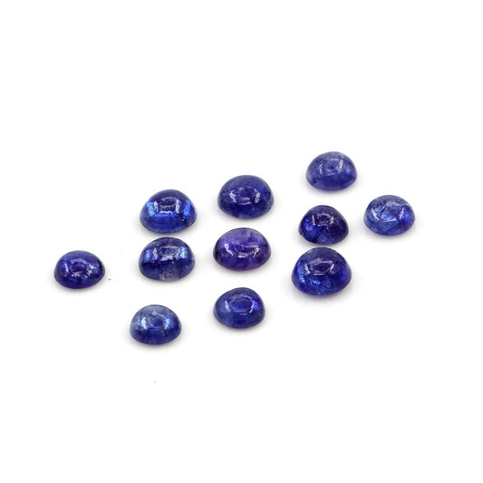 Natural Bangkok Blue Sapphire Calibrated Cabochon Rounds | 3mm & 3.5mm
