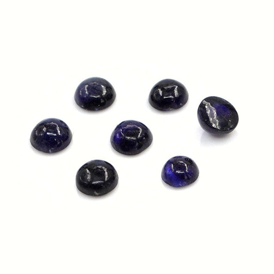 Natural Bangkok Blue Sapphire Calibrated Cabochon Rounds | 4mm & 5mm
