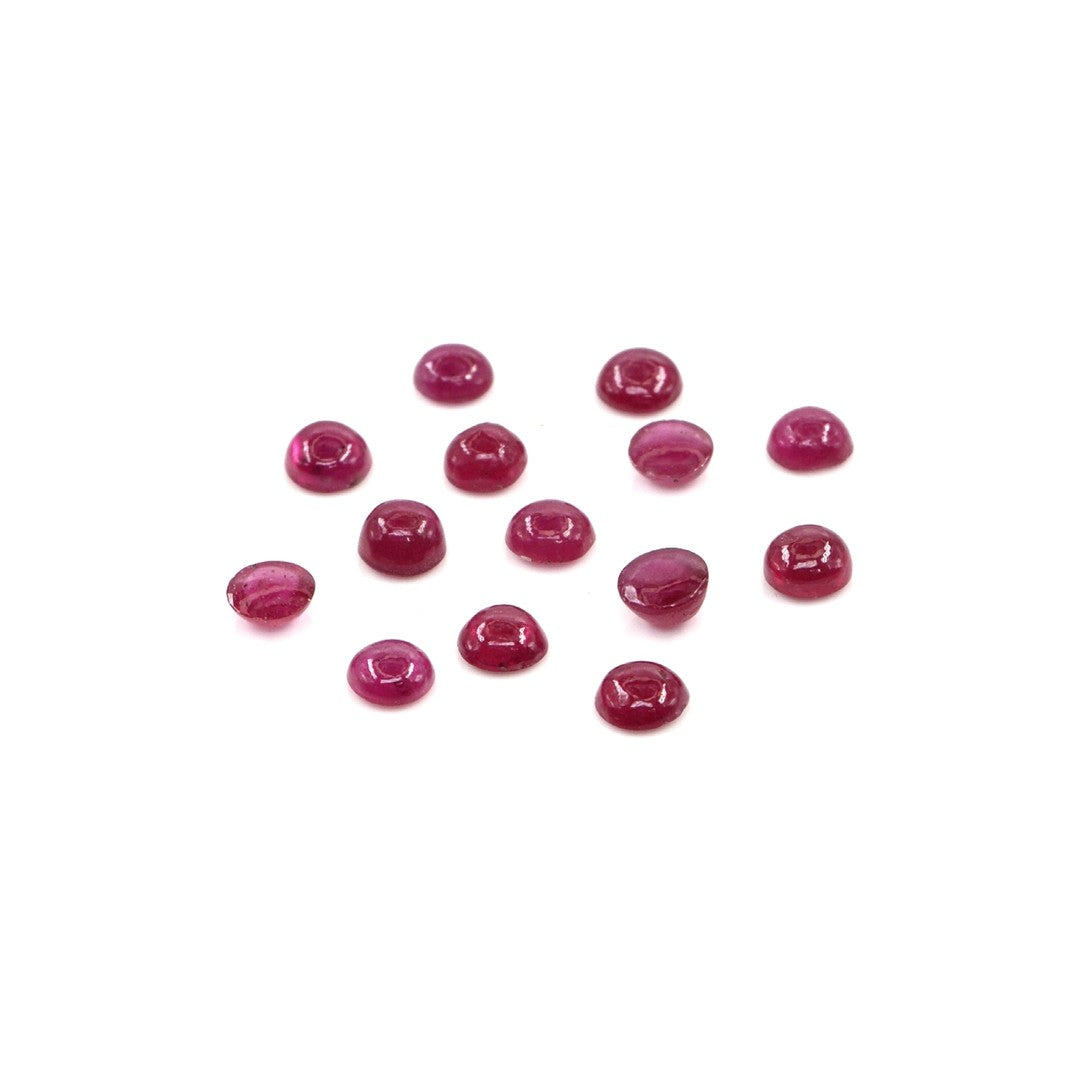 Natural Bangkok Ruby Calibrated Cabochon Rounds | 4mm & 4.5mm