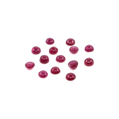 Natural Bangkok Ruby Calibrated Cabochon Rounds | 4mm & 4.5mm