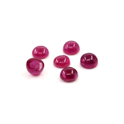 Natural Bangkok Ruby Calibrated Cabochon Rounds | 7mm & 8mm