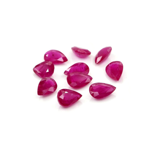 Natural Untreated Mozambique Ruby Calibrated Pears | 3x5mm & 4x6mm