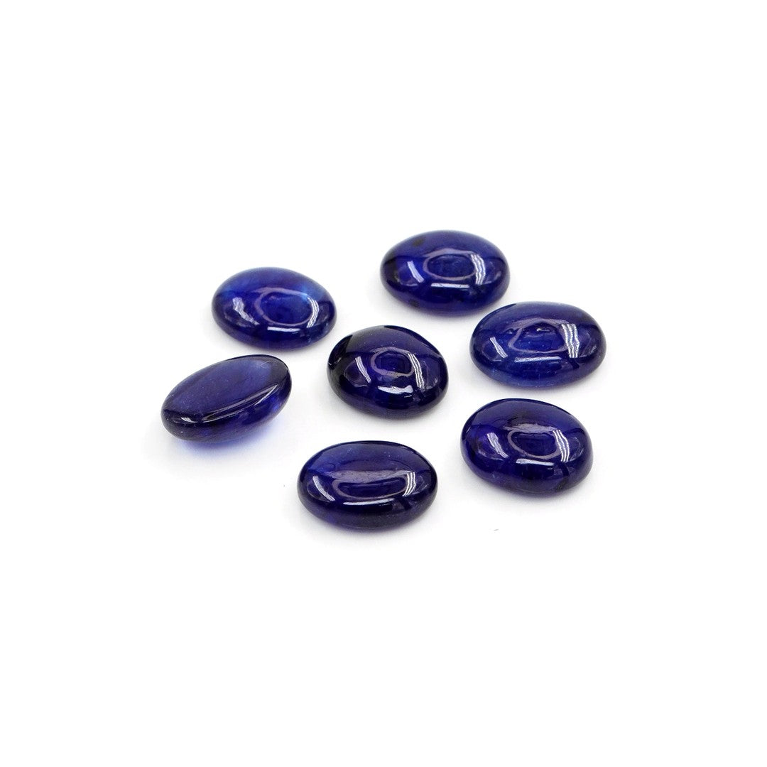 Natural Bangkok Blue Sapphire Calibrated Cabochon Ovals | 9x11mm & 10x12mm