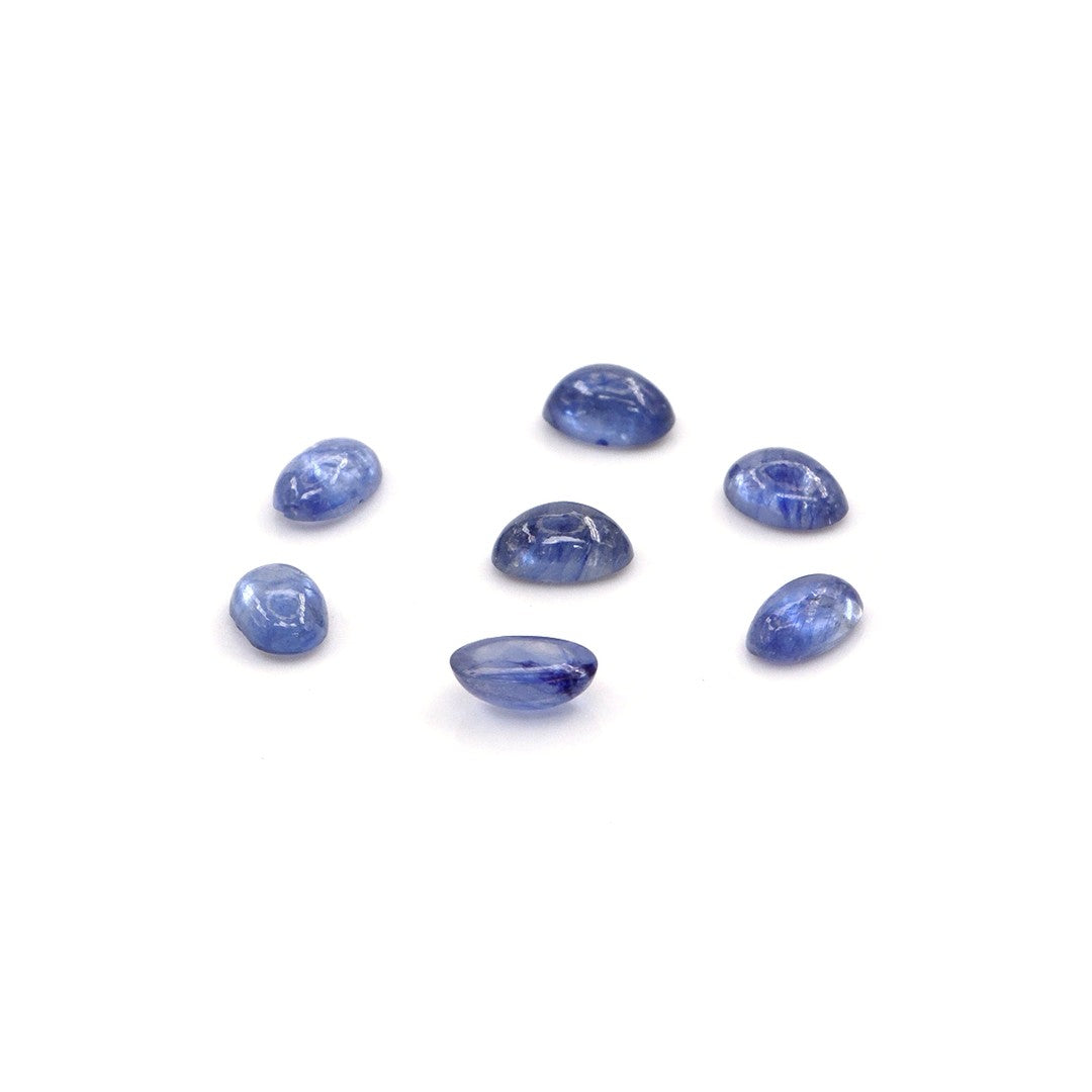Natural Bangkok Blue Sapphire Calibrated Cabochon Ovals | 3x5mm & 4x6mm