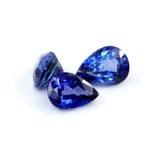 Natural Untreated Blue Sapphire Calibrated Pears | 5x7mm & 6x8mm