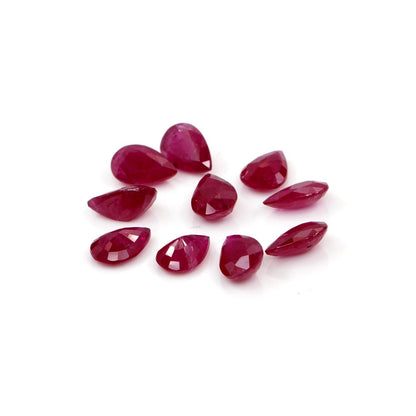 Natural Untreated Mozambique Ruby Calibrated Pears | 3x5mm & 4x6mm