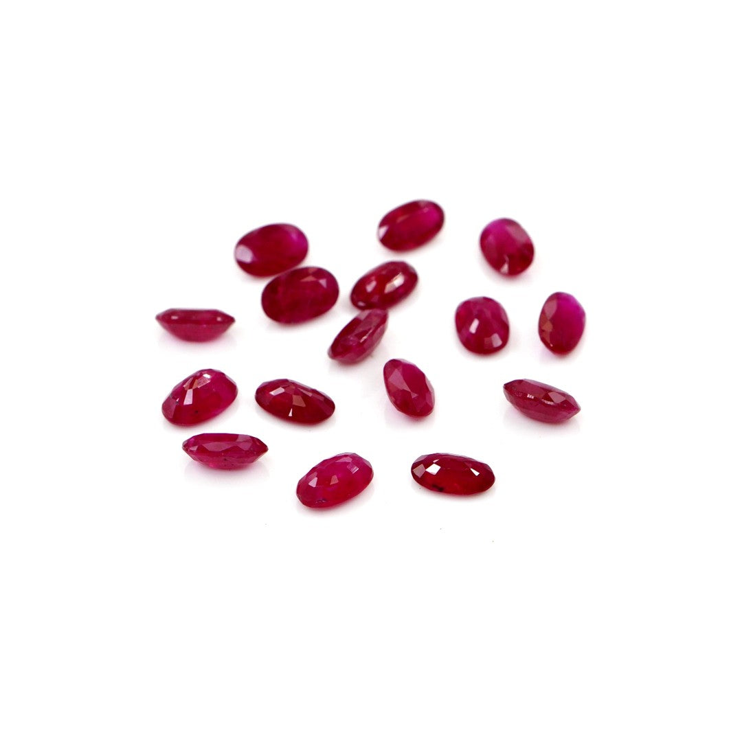 Natural Untreated Mozambique Ruby Calibrated Ovals | 3x5mm & 4x6mm