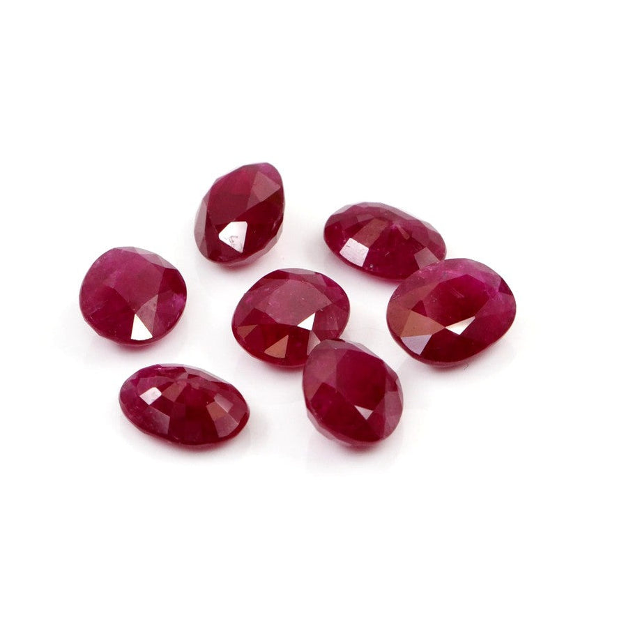 Natural Untreated Mozambique Ruby Calibrated Ovals | 5x7mm & 6x8mm