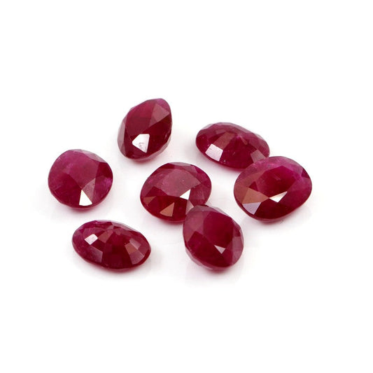 Natural Untreated Mozambique Ruby Calibrated Ovals | 5x7mm & 6x8mm
