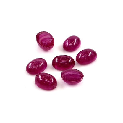 Natural Bangkok Ruby Calibrated Cabochon Ovals | 5x7mm & 6x8mm