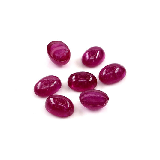 Natural Bangkok Ruby Calibrated Cabochon Ovals | 5x7mm & 6x8mm