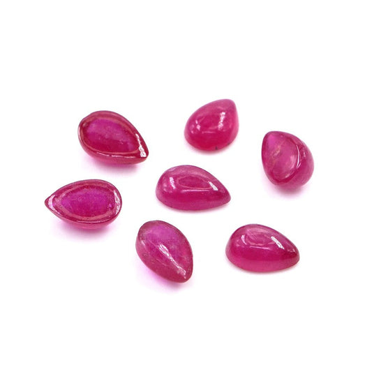 Natural Bangkok Ruby Calibrated Cabochon Pears | 3x5mm & 4x6mm