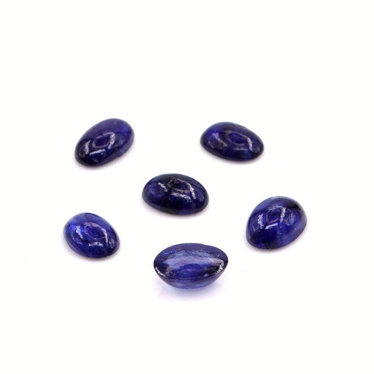 Natural Bangkok Blue Sapphire Calibrated Cabochon Ovals | 3x5mm & 4x6mm