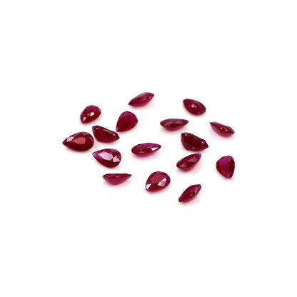 Natural Untreated Mozambique Ruby Calibrated Pears | 3x5mm & 4x6mm