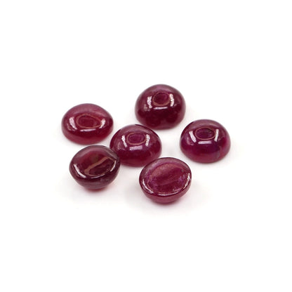 Natural Bangkok Ruby Calibrated Cabochon Rounds | 9mm & 10mm
