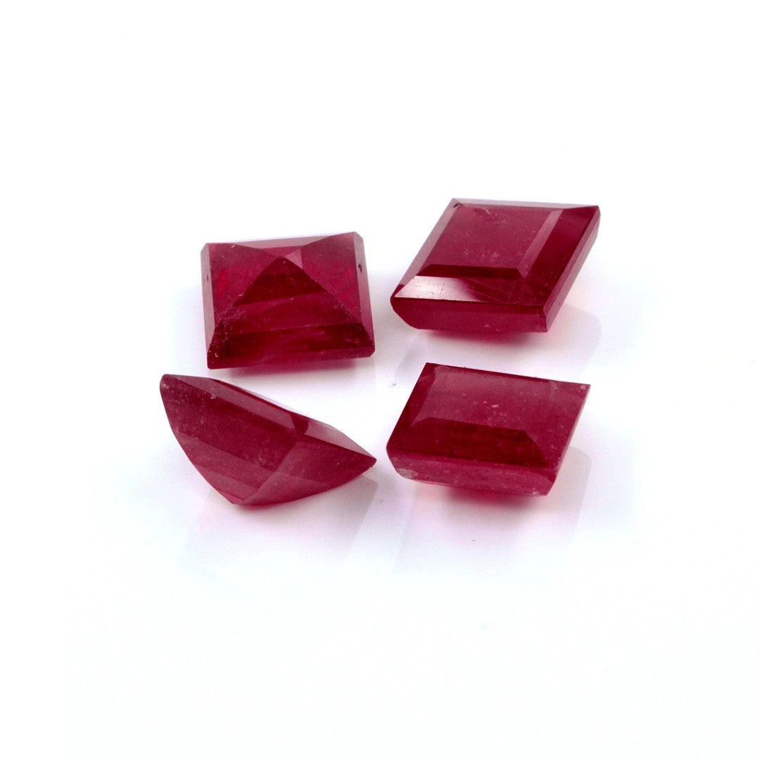 Natural Bangkok Ruby Calibrated Squares | 10mm & 11mm