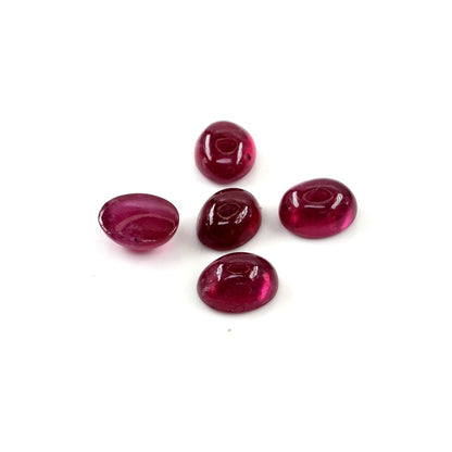 Natural Bangkok Ruby Calibrated Cabochon Ovals | 7x9mm & 8x10mm