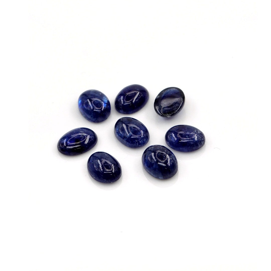 Natural Bangkok Blue Sapphire Calibrated Cabochon Ovals | 5x7mm & 6x8mm
