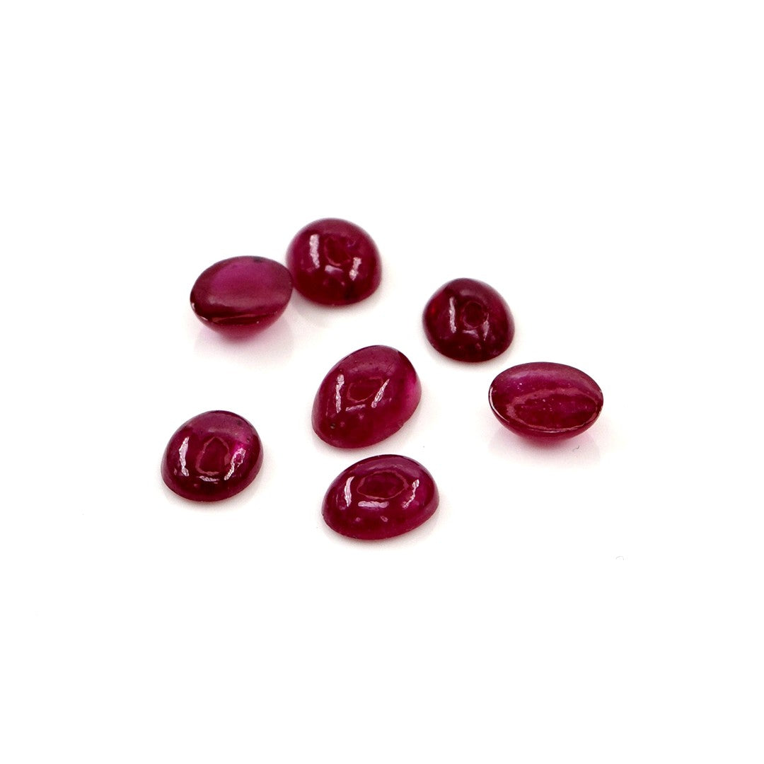 Natural Bangkok Ruby Calibrated Cabochon Ovals | 3x4mm & 4x5mm