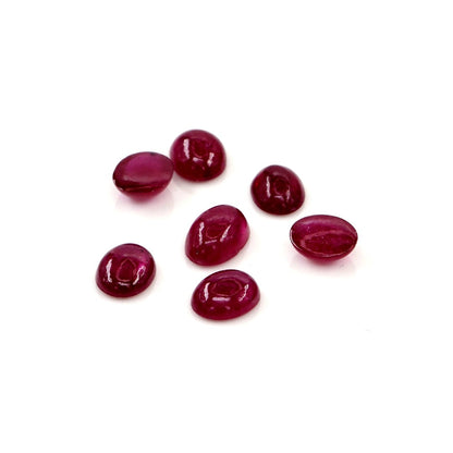 Natural Bangkok Ruby Calibrated Cabochon Ovals | 3x4mm & 4x5mm