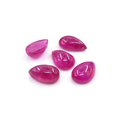 Natural Bangkok Ruby Calibrated Cabochon Pears | 7x9mm & 8x10mm