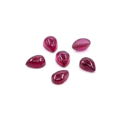 Natural Bangkok Ruby Calibrated Cabochon Pears | 3x5mm & 4x6mm