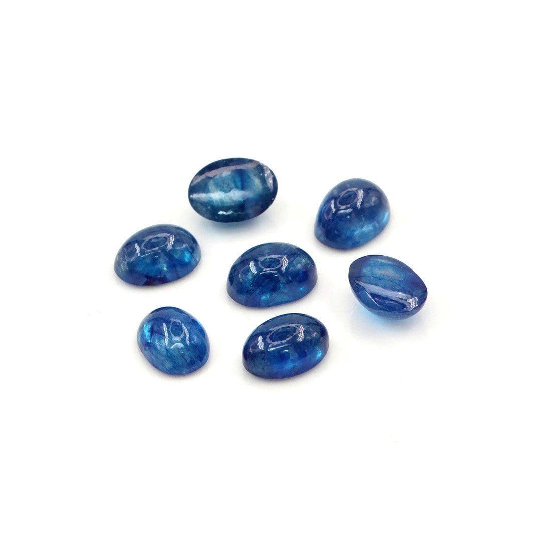 Natural Bangkok Blue Sapphire Calibrated Cabochon Ovals | 5x7mm & 6x8mm
