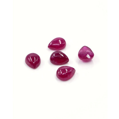 Natural Bangkok Ruby Calibrated Cabochon Pears | 7x9mm & 8x10mm