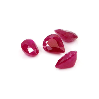 Natural Untreated Mozambique Ruby Calibrated Pears | 5x7mm & 6x8mm