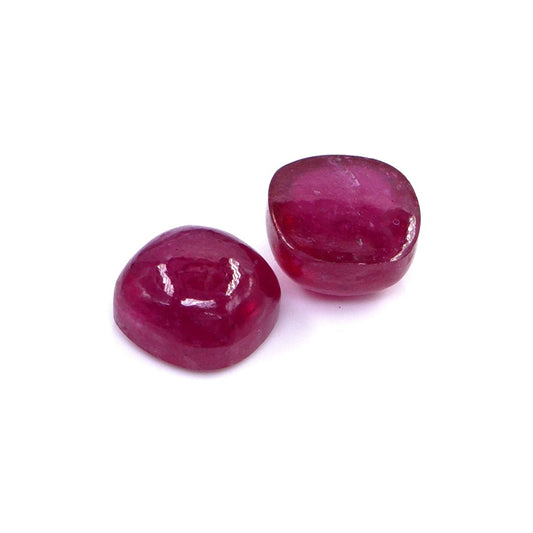 Natural Bangkok Ruby Calibrated Cabochon Cushions | 7mm & 8mm