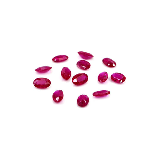 Natural Untreated Mozambique Ruby Calibrated Ovals | 3x5mm & 4x6mm