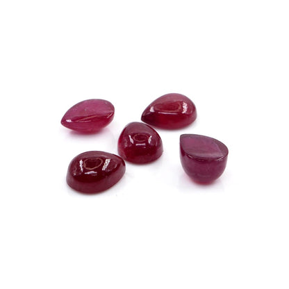 Natural Bangkok Ruby Calibrated Cabochon Pears | 5x7mm & 6x8mm
