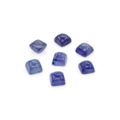 Natural Bangkok Blue Sapphire Calibrated Cabochon Squares | 5mm & 6mm