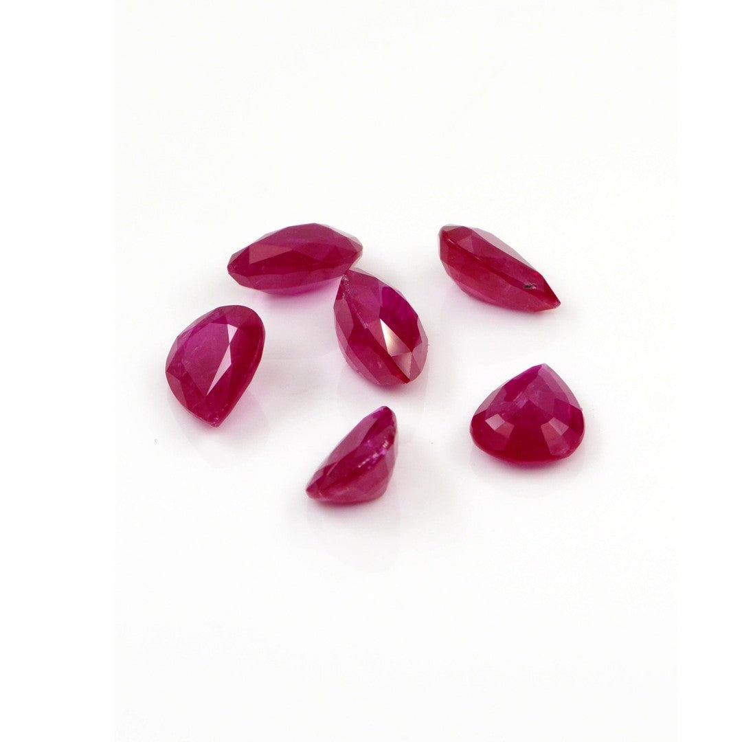 Natural Untreated Mozambique Ruby Calibrated Pears | 5x7mm & 6x8mm