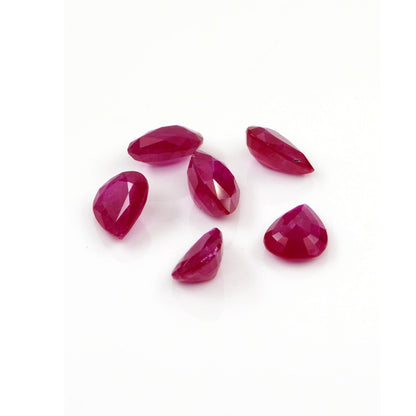 Natural Untreated Mozambique Ruby Calibrated Pears | 5x7mm & 6x8mm
