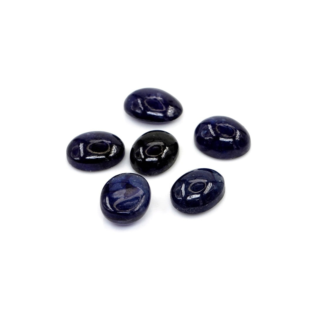 Natural Bangkok Blue Sapphire Calibrated Cabochon Ovals | 9x11mm & 10x12mm