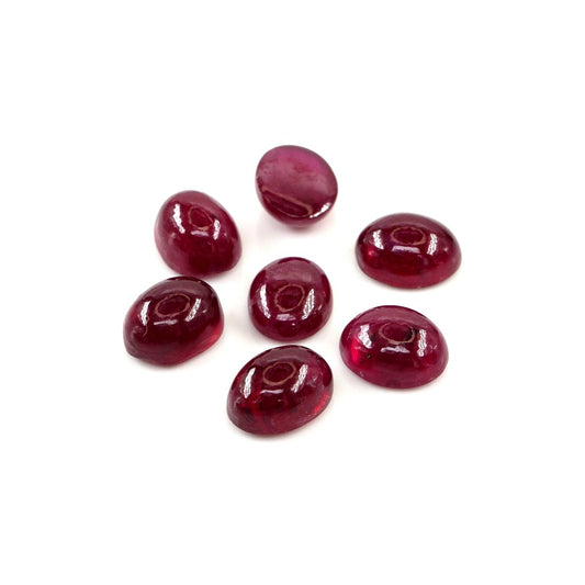 Natural Bangkok Ruby Calibrated Cabochon Ovals | 7x9mm & 8x10mm
