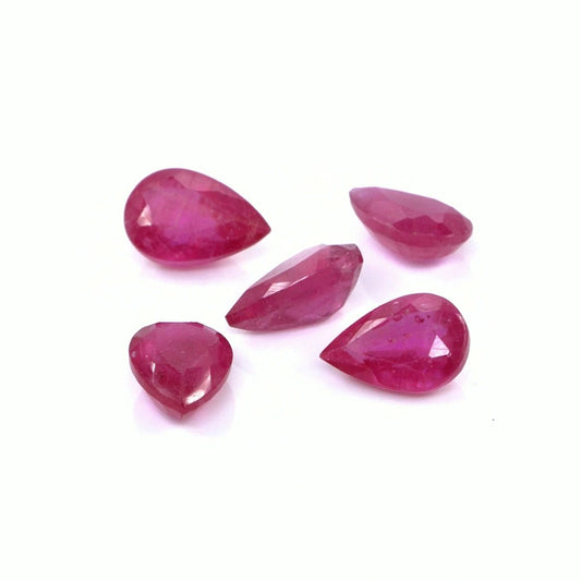 Natural Bangkok Ruby Calibrated Pears | 7x9mm & 8x10mm